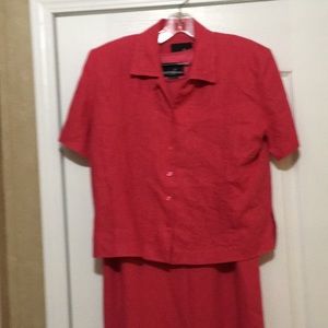 Pretty Pink Color Two-Piece Dress Set (Size 8)